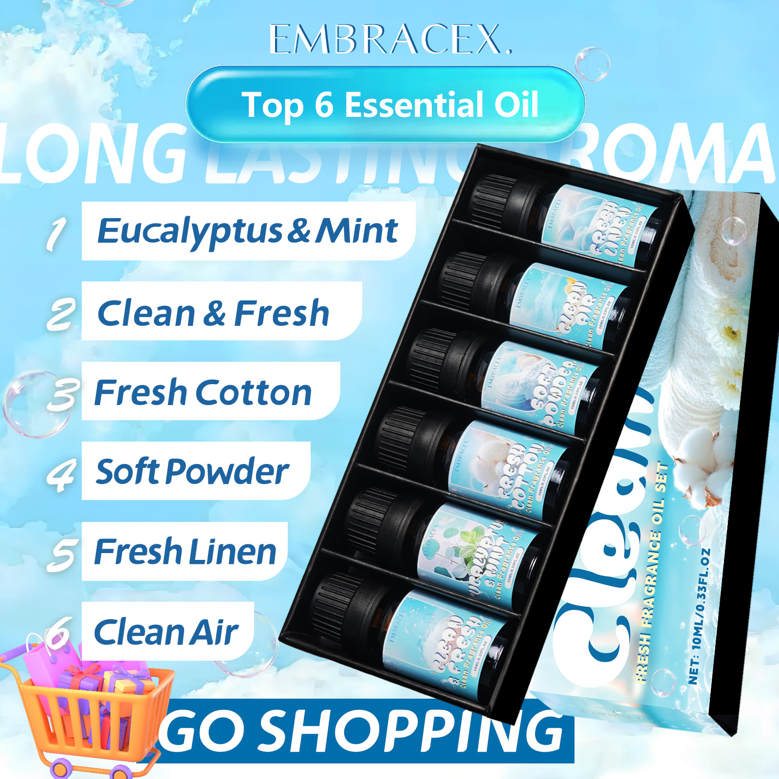 10ml Clean Air Essential Oil L - Perfume Fragrance Oils For Candles บทวิจารณ์และราคา